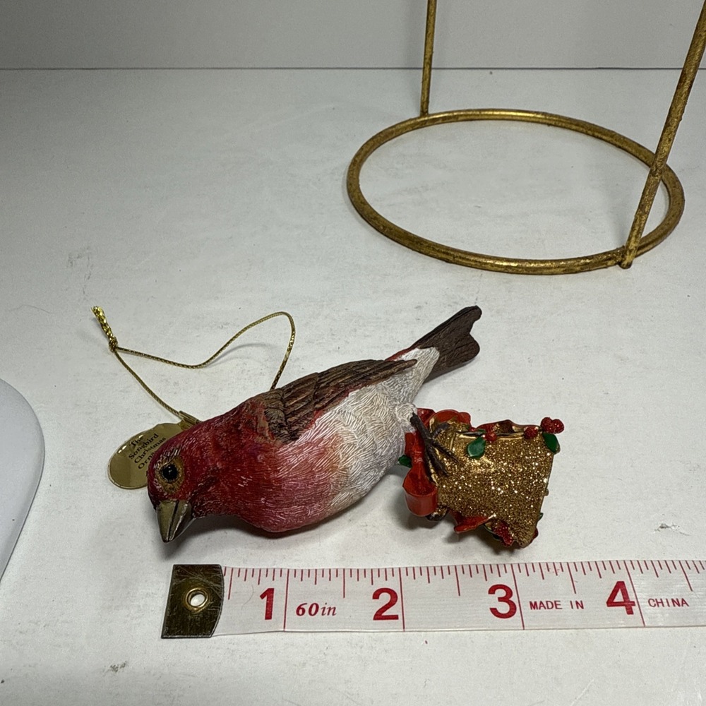 The Songbird Christmas‎ Purple Finch ornament By Danbury Mint With Tag - Picture 7 of 7